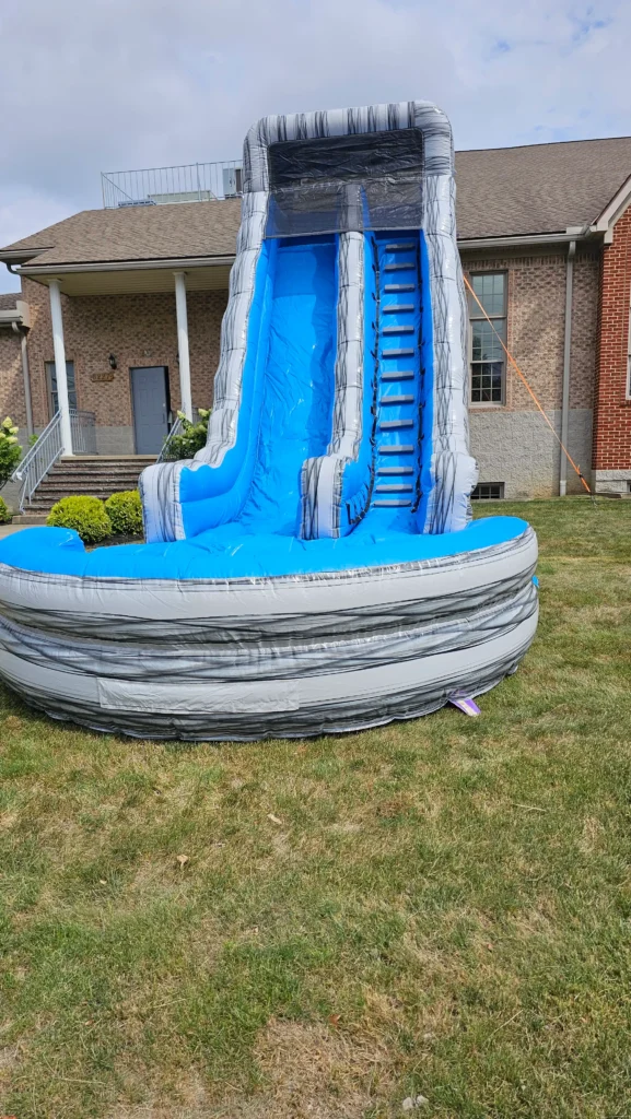 Blue-inflatable-slide